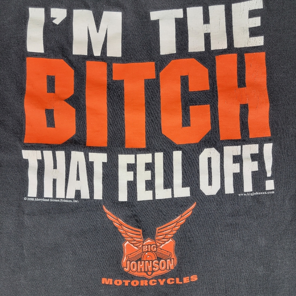 Vintage 1998 Big Johnson Motorcycles Graphic T-shirt XXL